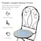 Glitzhome® 36.5" Green Outdoor Metal Folding Bistro Chairs with Ceramic Tiles Seat, 2ct.